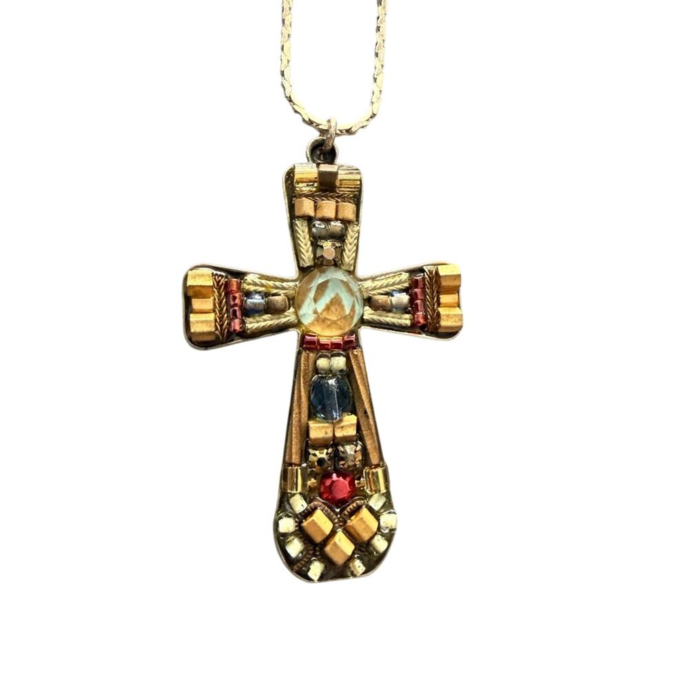 Ayala Bar Beaded Cross Pendant 925 Sterling Silver Necklace